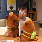 Capybara Tangerine Sitting Backpack Small Capybara Doll Plush Toys Cute Guinea Pig Doll Ragdoll Gift