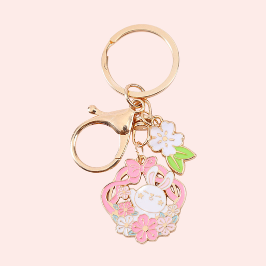 Rabbit Year Lucky Cartoon Trend Alloy Oil Dropping Keychain Cute