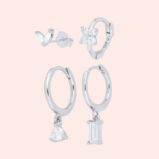 Handmade Women's Beauty Flower Zircon Earrings