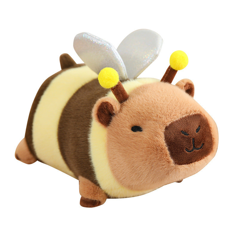 Capybara Bee Toast Plushie Lying Plush Doll Toast Lazy Cute