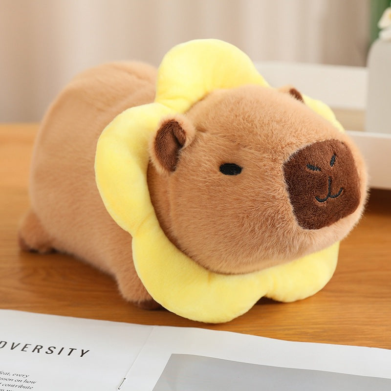 Capybara Bee Toast Plushie Lying Plush Doll Toast Lazy Cute