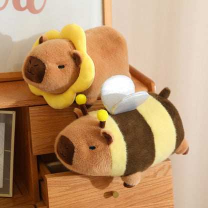 Capybara Bee Toast Plushie Lying Plush Doll Toast Lazy Cute